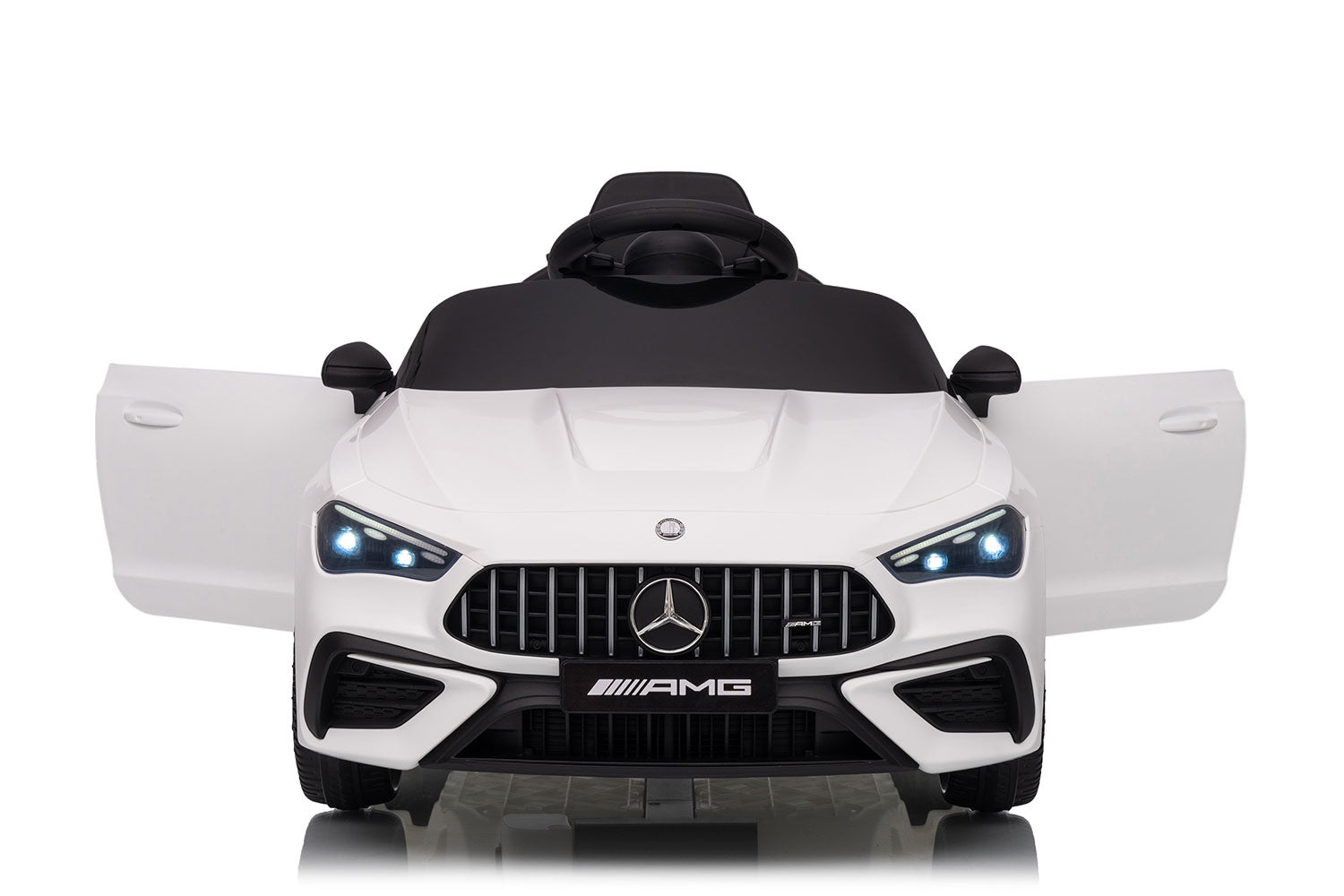 Macchina Elettrica per Bambini 12V Licenza Ufficiale Mercedes CLE53 Sedile in Pelle Bianco