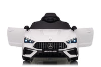 Macchina Elettrica per Bambini 12V Licenza Ufficiale Mercedes CLE53 Sedile in Pelle Bianco