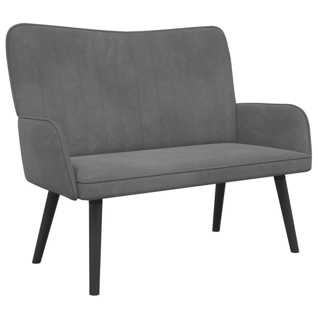 Sofa a Due Posti Grigio scuro 115 x 61 x 87 cm Velluto 42028951