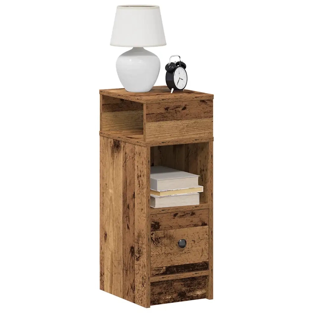 Comodino con Cassetto Legno Antico 25x31x66 cm