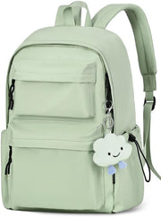 Borsa da spalla per donna e bambino, adatta a laptop 15,6 pollici, con tasca anti-furto, ideale per scuola, università, pendolari e viaggi, colore verde