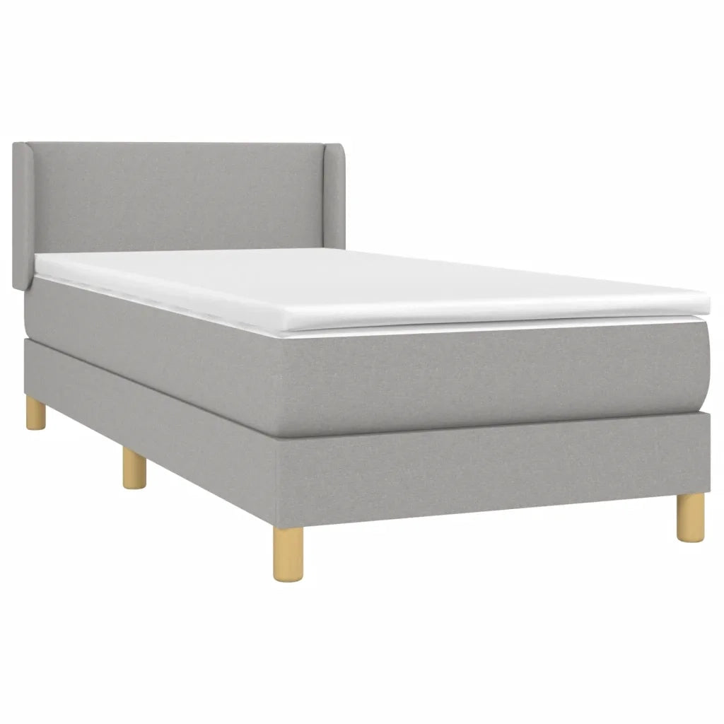 Giroletto a Molle con Materasso Grigio Chiaro100x200 cm Tessuto 3130089