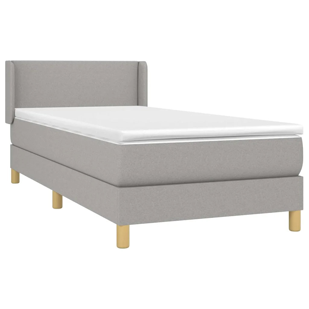 Giroletto a Molle con Materasso Grigio Chiaro100x200 cm Tessuto 3130089