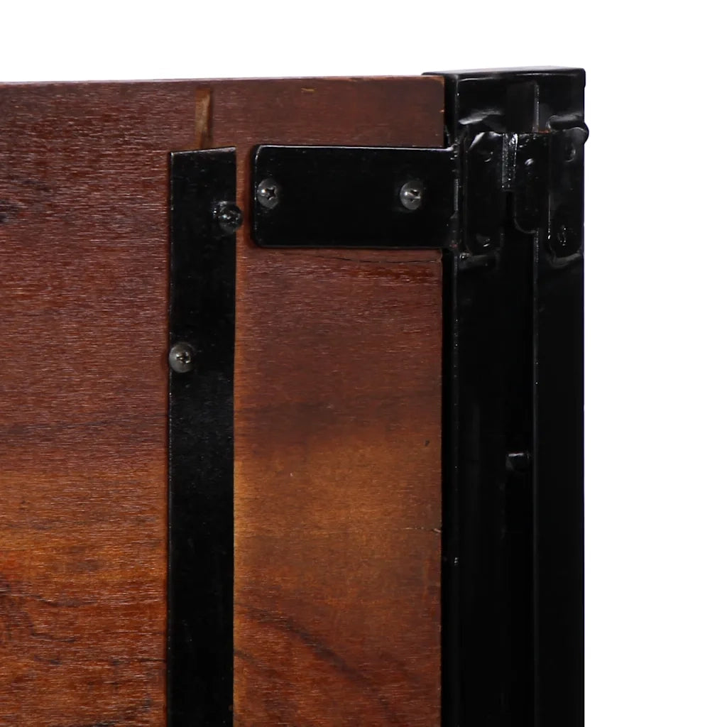 Testiera 140 cm in Legno Massello di Recupero e Ferro 4017550