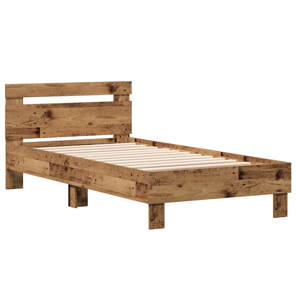 Struttura del letto con testiera-Giroletto Legno vecchio 193 x 95 x 88 cm