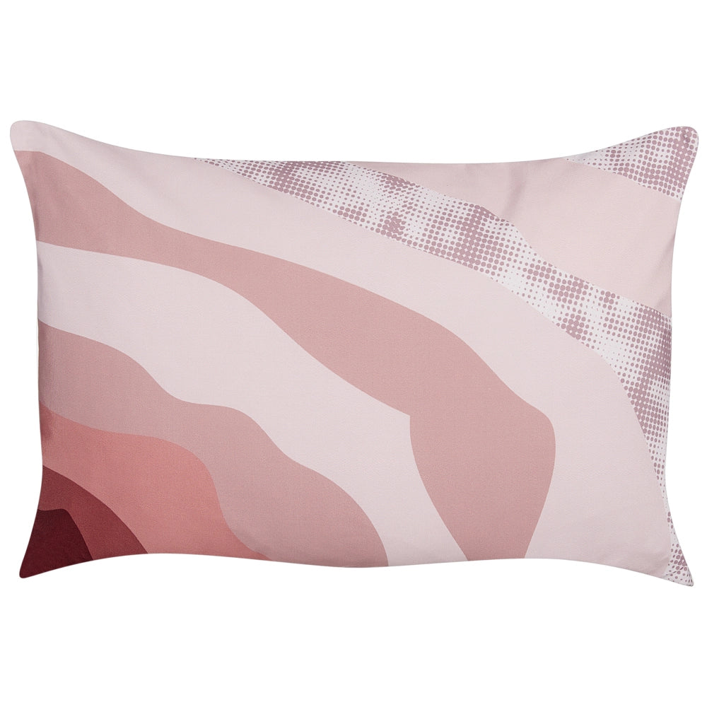 Set di 2 cuscini da giardino per esterni in poliestere con motivo astratto rosa 40 x 60 cm fodere resistenti all'acqua