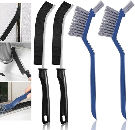 Set di spazzole multifunzionali per la pulizia - adatti per bagno e cucina - 4 pezzi