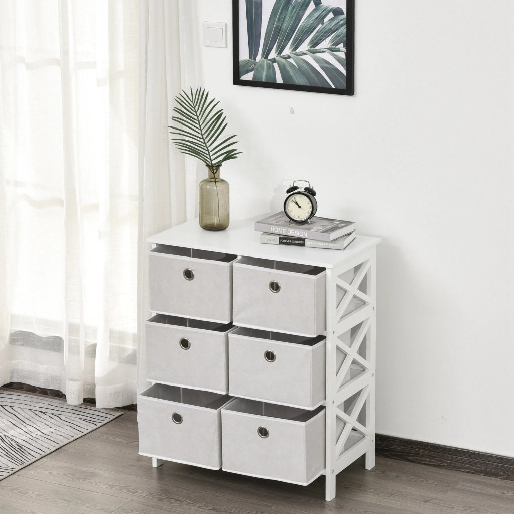Cassettiera 6 cassetti ¨C Xylo ¨C MDF bianco grigio chiaro 64x37x76