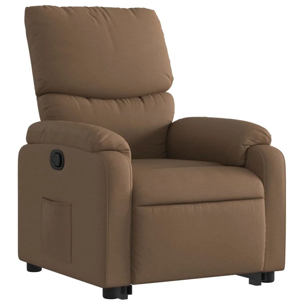 Poltrona Alzapersona Reclinabile Marrone in Tessuto 3204828