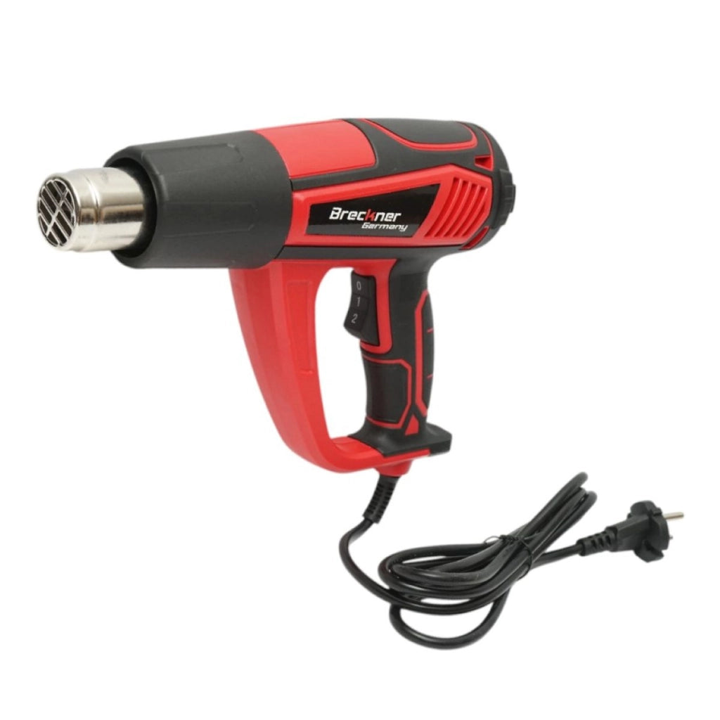 Pistola ad aria calda 2000W, 220V, flusso d'aria 300/500 l/min, 2 impostazioni di temperatura 50-600°C Breckner Germany