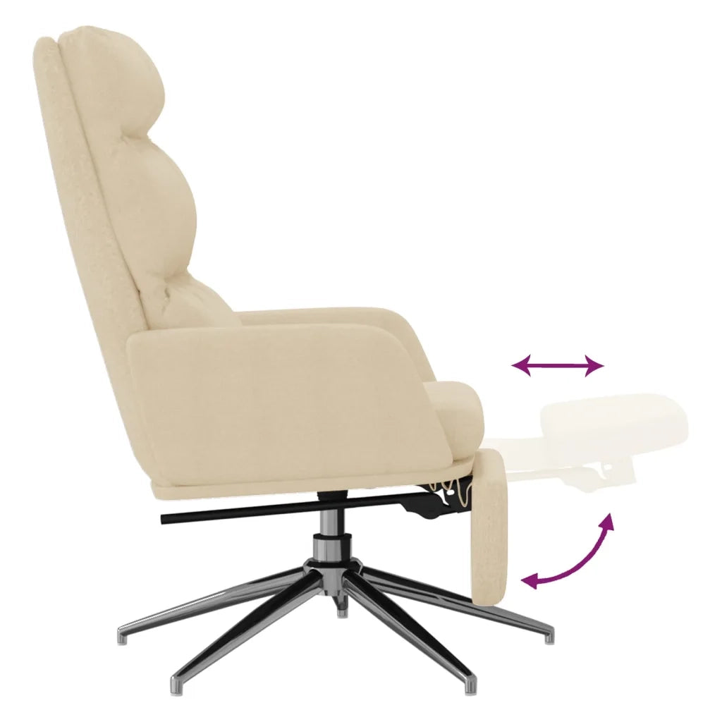Poltrona Relax con Poggiapiedi Crema in Tessuto cod mxl 24535