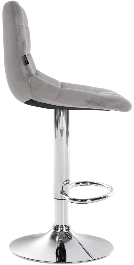 Sgabello Jerry Velvet grigio,cromo