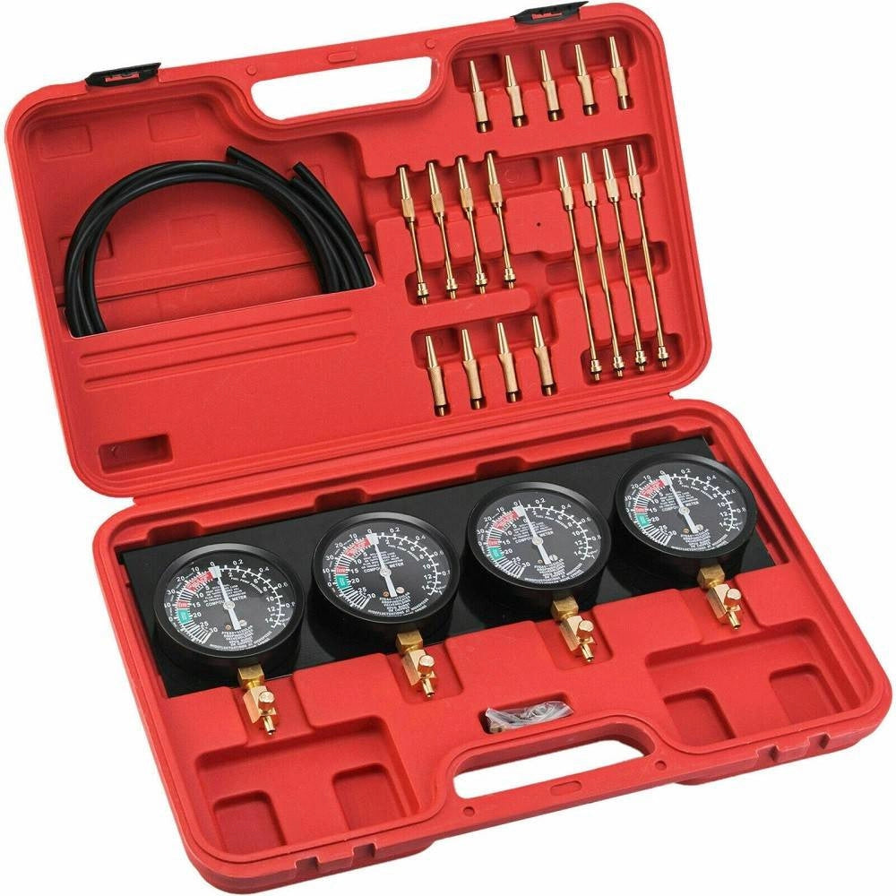 Trade Shop - Set Sincronizzatore Carburatore Misurazione Vuoto Pressione Vacuometro -