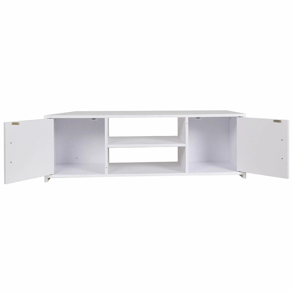 Mobile TV in Legno Mobiletto Televisione design Moderno Scomparti e Ante Bianco