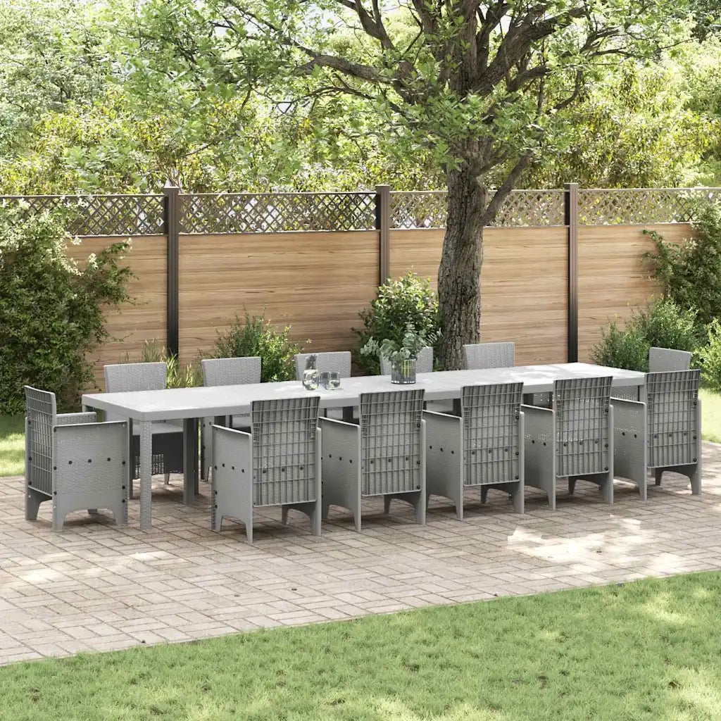 Tavolo da Giardino Grigio chiaro 400 x 100 x 73 cm polyrattan 3378531