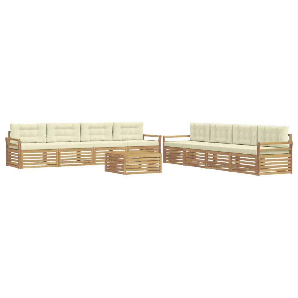 Set di divani da esterno 9 pcs Bianco e Crema 3390245