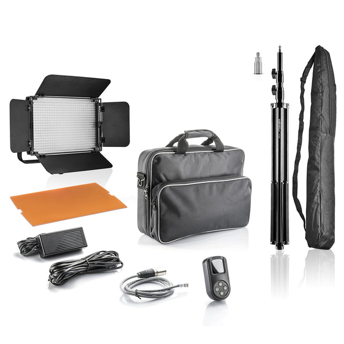 Niova 600 Plus Daylight Faretto LED per fotografia con stativo treppiedi, luce per foto e video dimmerabile, con telecomando, per studio fotografico