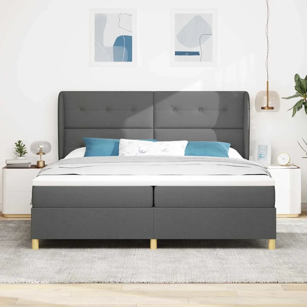 Letto con molle e materasso Grigio Scuro 90x190 cm Tessuto 3340775