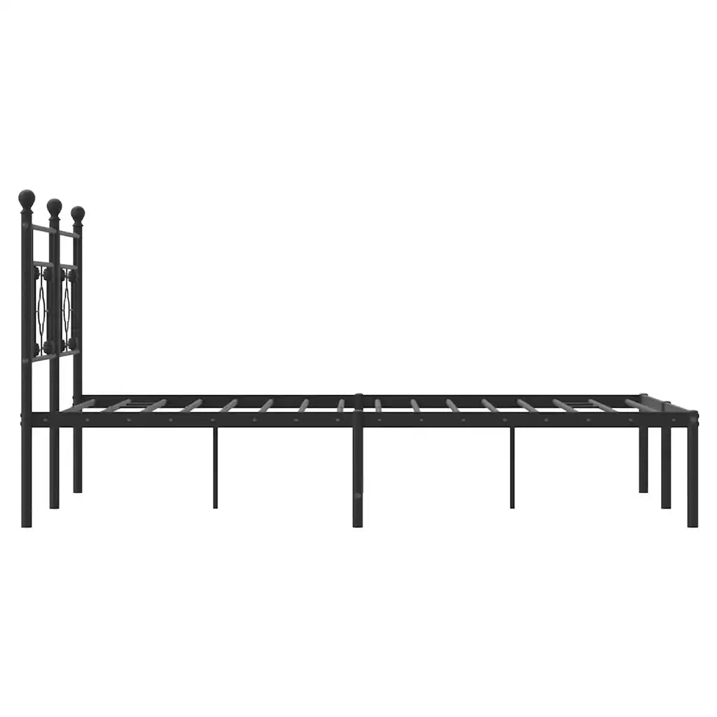 Giroletto con Testiera in Metallo Nero 140x200 cm 374340