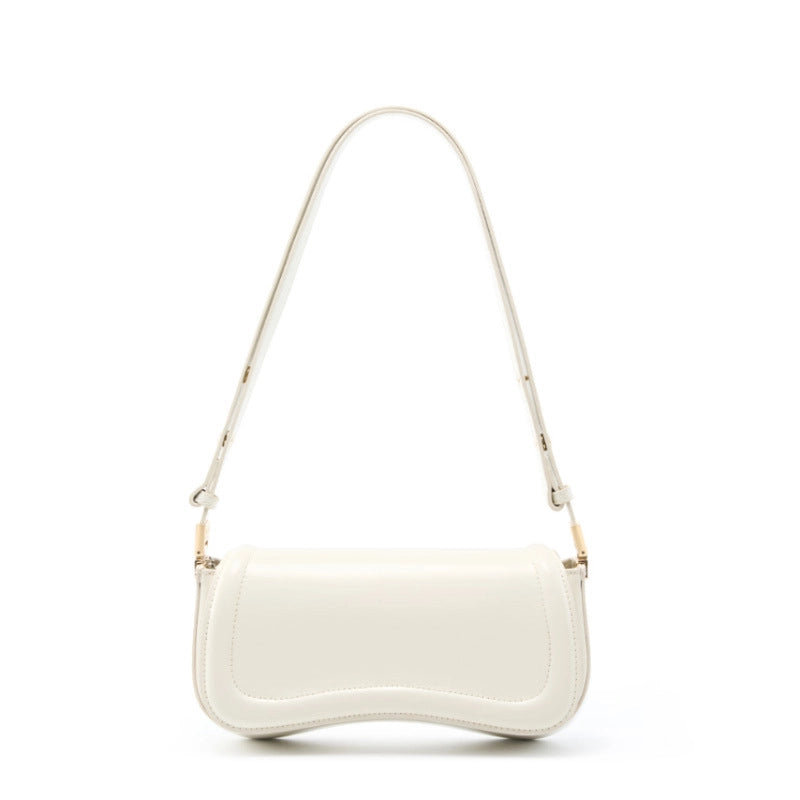 Borsa a tracolla da donna in vera pelle, bianca