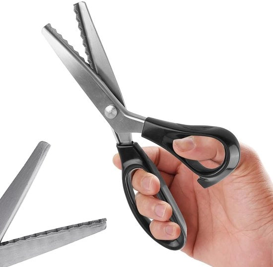 Scaletta professionale per sarti - Lame in acciaio inossidabile - Scaletta a cartella - Design multifunzionale - Denti da taglio 3/4/5/7 mm - Ideale per stoffa e pelle - Scaletta