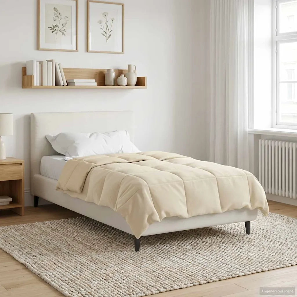 Piumone Completo Annuale Crema 155 x 200 cm Microfibra
