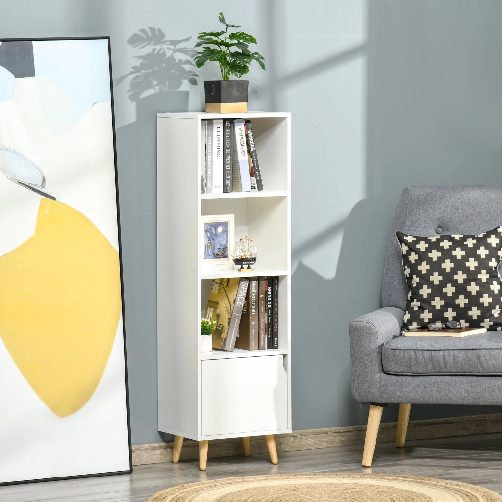 Libreria Scaffale Ripiani Stoccaggio ¨C Zephmum ¨C Bianco Legno 40x30x130
