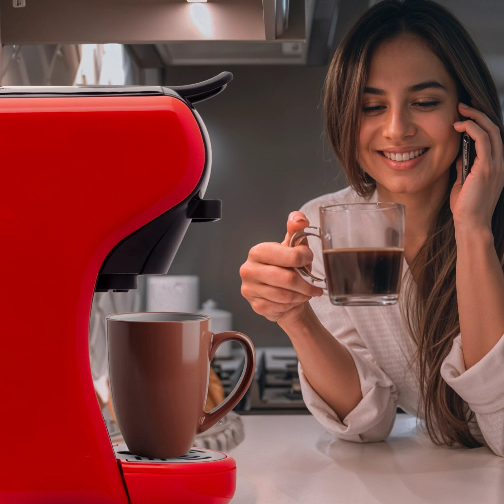 Macchina caffè espresso capsule compatibili Nespresso, 3 sistemi caffè molido monodosi, serbatoio 0.6L vapore 19 bar 1450W - SOGO
