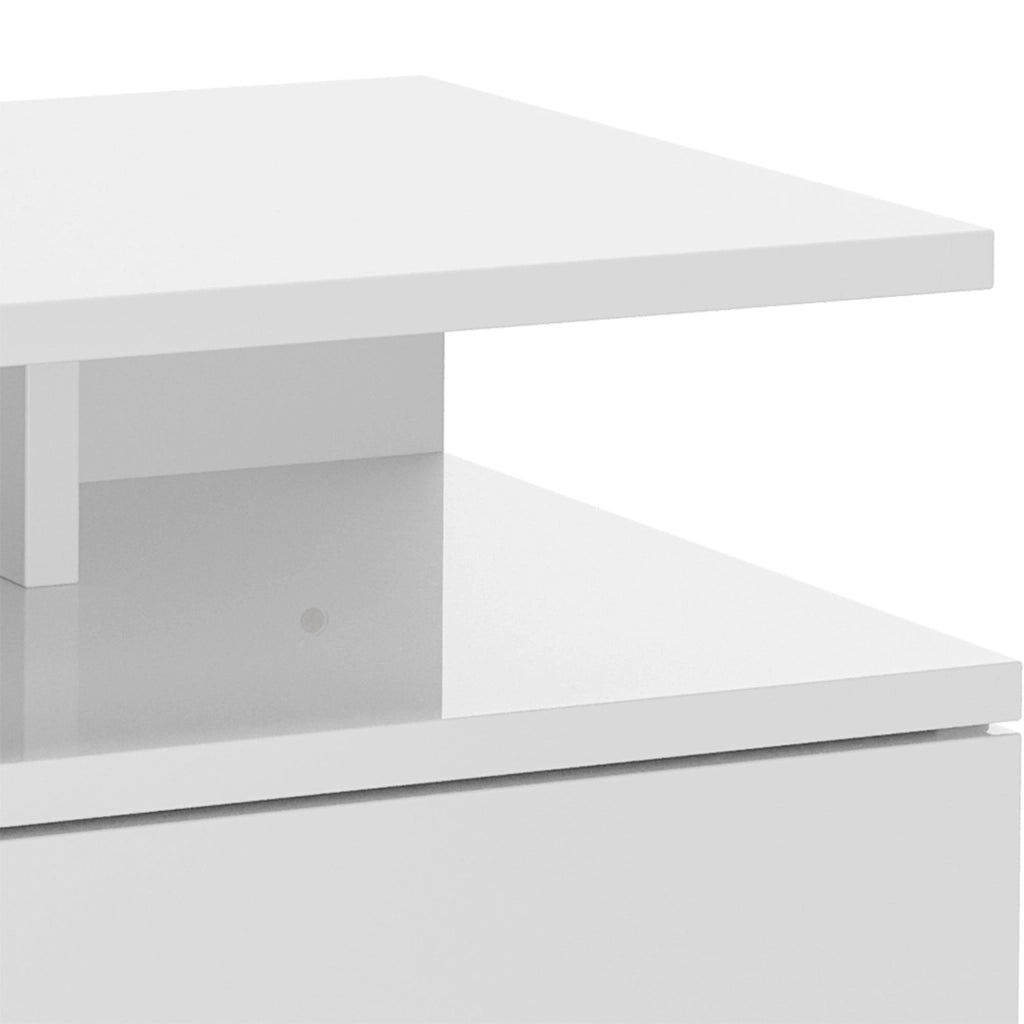 Set 2 Comodini Sospesi 35x32x22,5 cm in Legno  Bianco Lucido