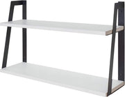 Pannelli in legno da parete sospesi, capacità 20 kg, pannelli da parete industriali in stile rustico per cucina, soggiorno e altre decorazioni da parete, pannelli da parete, deposito da parete, bianco