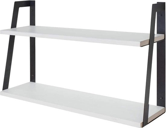 Pannelli in legno da parete sospesi, capacità 20 kg, pannelli da parete industriali in stile rustico per cucina, soggiorno e altre decorazioni da parete, pannelli da parete, deposito da parete, bianco