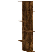 Scaffale Angolare Muro | Mensola a parete Rovere Fumo 36,5x36,5x140cm Multistrato