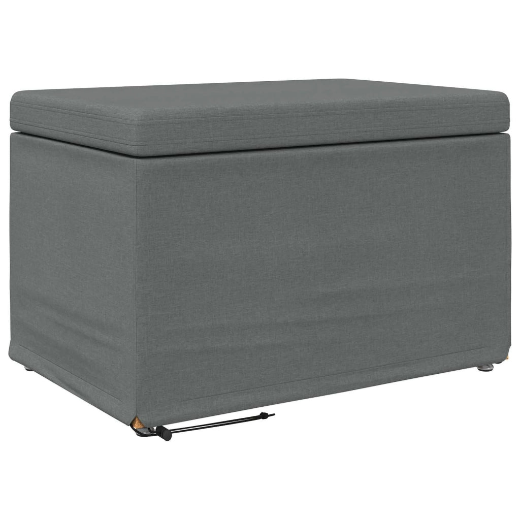 Pouf Grigio scuro Tessuto e Legno Ingegnerizzato