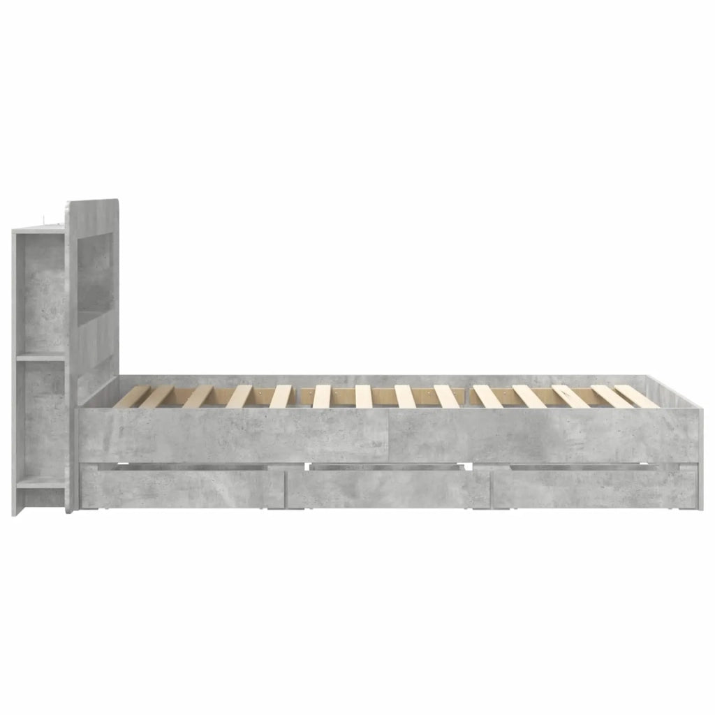 Struttura del letto con stoccaggio e testata Grigio Cemento 3433992