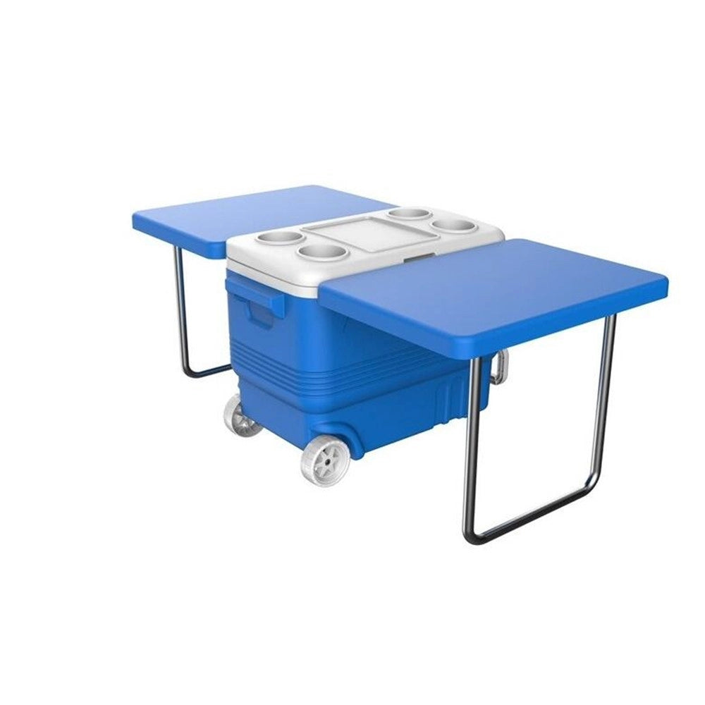 Trade Shop - Frigo Passivo Portatile 45lt Con Tavolo Pieghevole Per Campeggio Picnic Spiaggia 286512 -