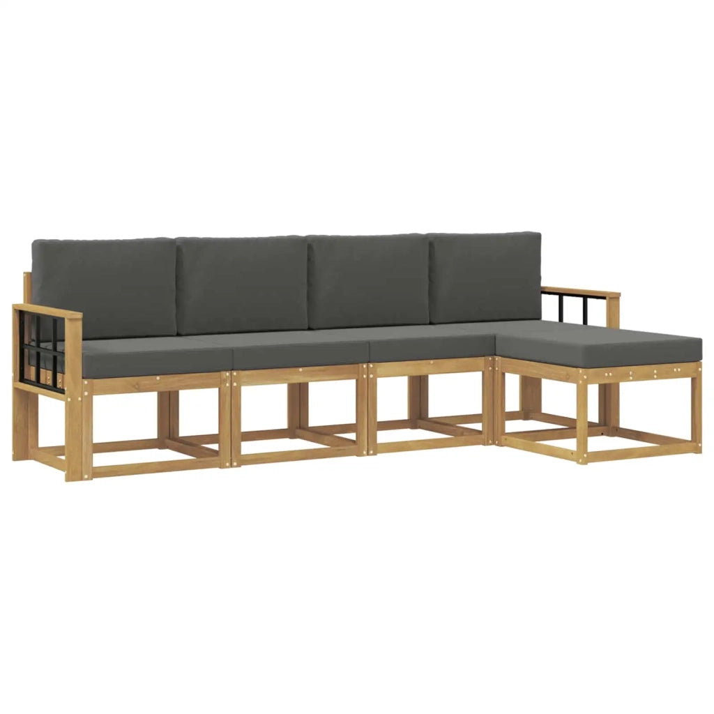 Set di divani da esterno 5 pz Bianco e Antracite 3387501