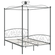Letto matrimoniale | Letto per adulti | Letto a Baldacchino Grigio in Metallo 120x200 cm