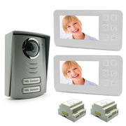 Kit Videocitofono Nordström Avidsen 2 Appartamenti – Pulsantiera Esterna con Videocamera + 2 Monitor Touch 4,3” + Alimentatori DIN