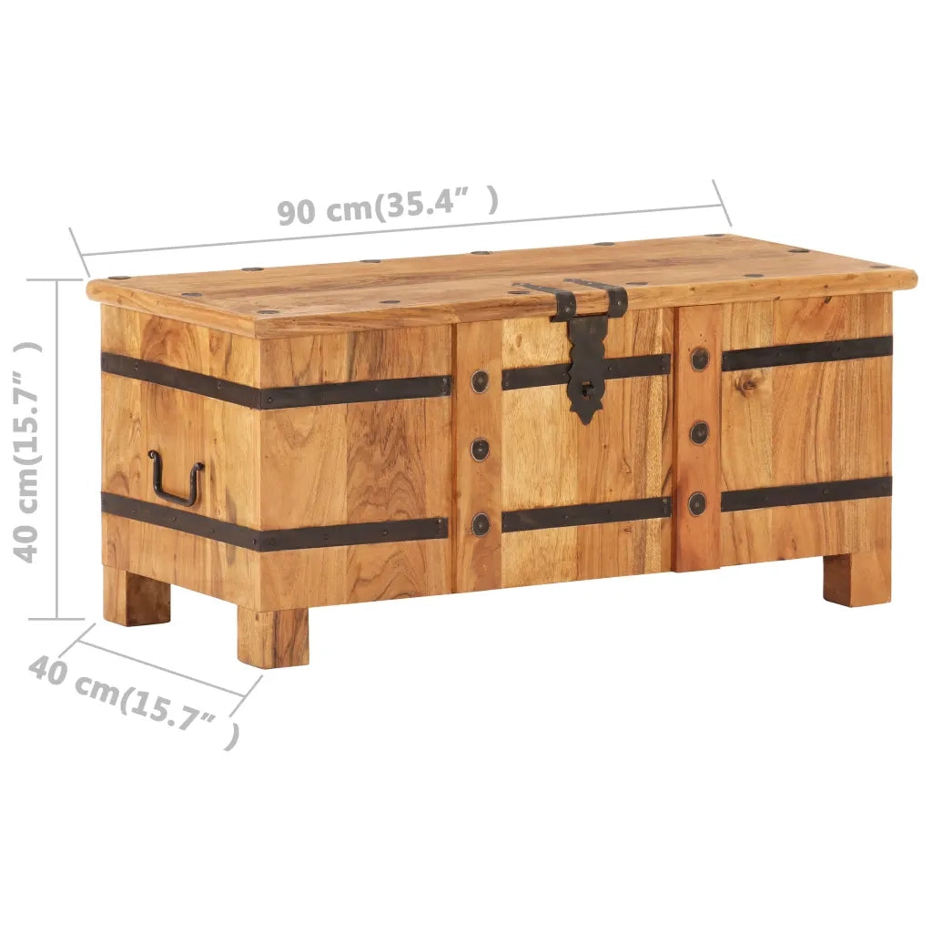 Baule 90x40x40 cm in Legno Massello di Acacia cod mxl 38278