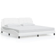 Letto matrimoniale | Letto per adulti | Giroletto senza Materasso Zadar Bianco 200x200 cm in Similpelle