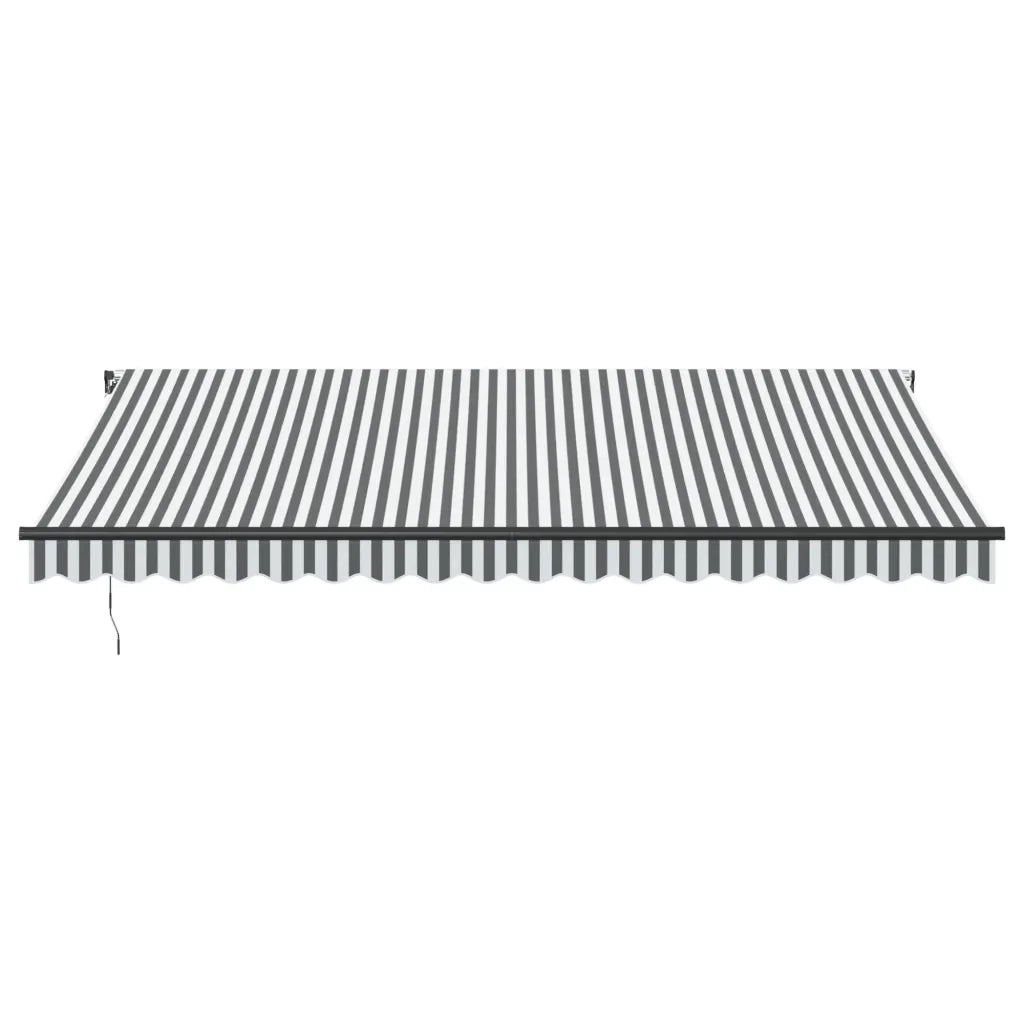 Tenda Retrattile Manuale con LED Antracite e Bianco 450x350 cm