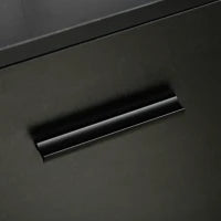 Mobile da Ufficio con 2 Cassetti Porta Documenti e Ripiani, Ruote con Blocco, 80x40x66cm, Nero