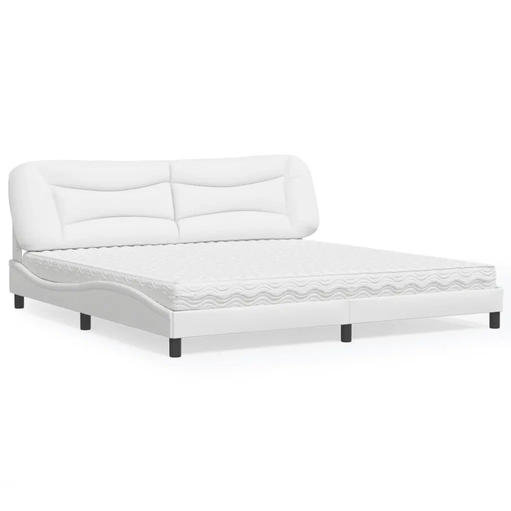 Letto con Materasso Hvar Bianco 200x200cm in Similpelle 3208746