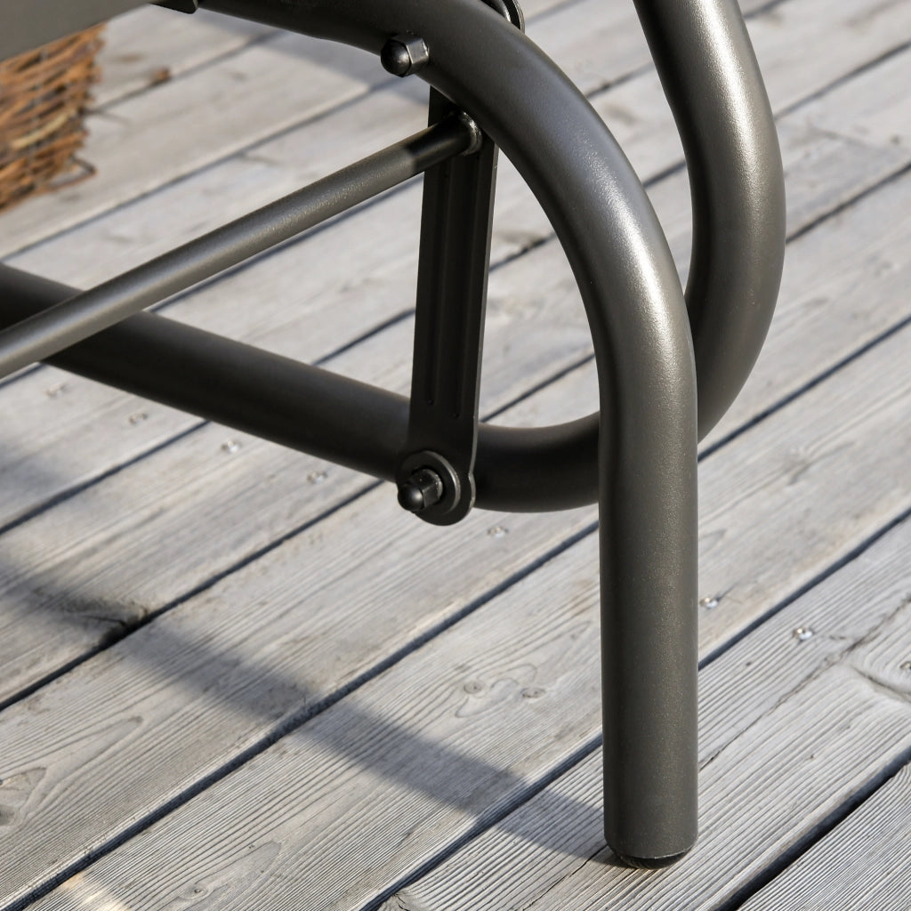 Poltrona a dondolo in metallo per esterni ¨C zephmum ¨C nero 120 kg