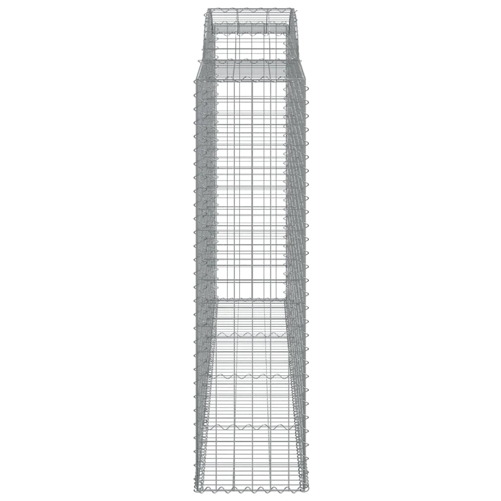 Set di 4 gabbioni ad arco per recinzione gabbia o muro di contenimento 300 x 50 x 180/200 cm ferro zincato argento 02_0041468