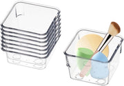 Set di 8 organizzatori per cassetto 7,5 x 7,5 x 5,4 cm Scaffale portacassetto in plastica trasparente Organizzatore per bagno, cucina, ufficio