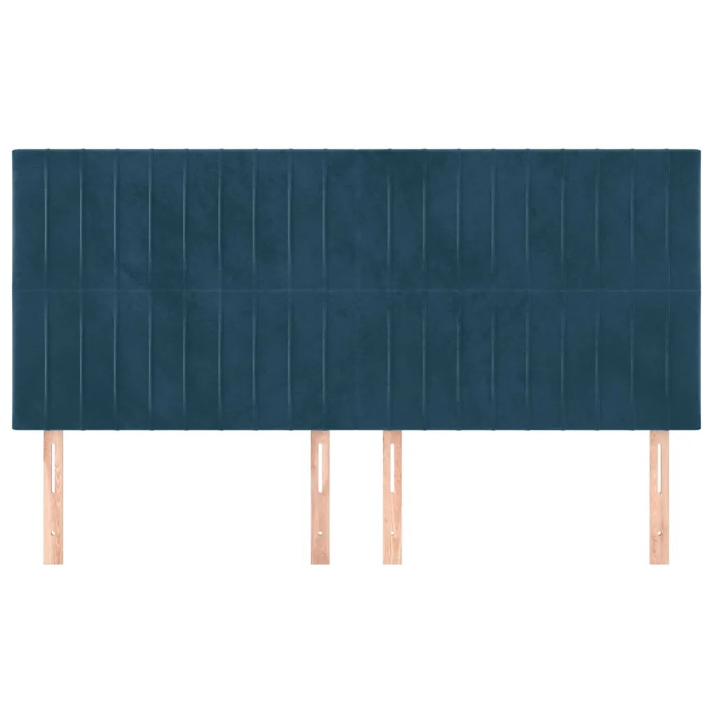 Testiera-Testata-Testiera Decorativa Blu Scuro 180x5x118/128 cm Velluto 102611