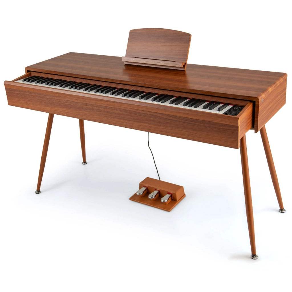 Tastiera pesata con azione a martello graduata a 88 tasti, Pianoforte elettrico a grandezza naturale con cassetto estraibile