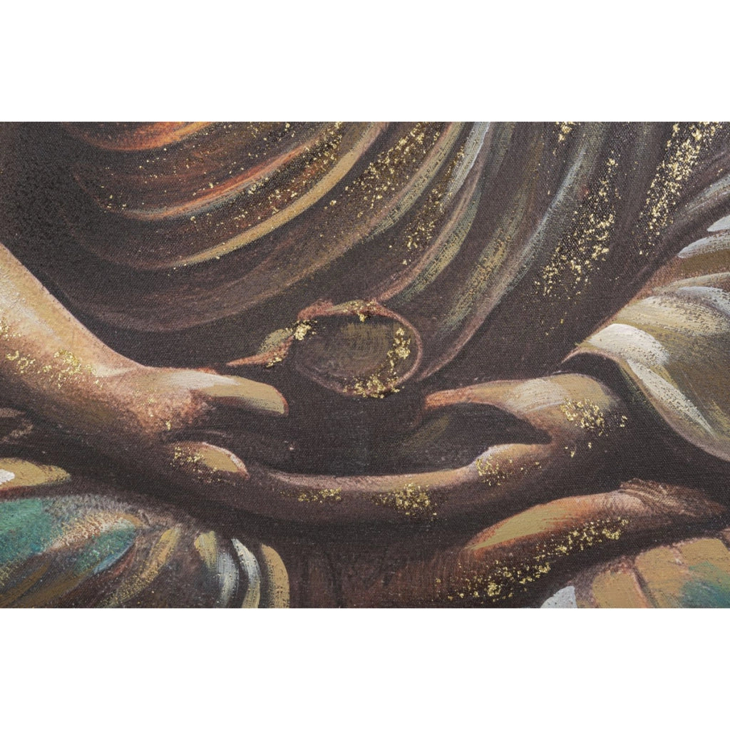 Stampa su Tela Buddah 3, Multicolore, Legno, 100x3x100 cm