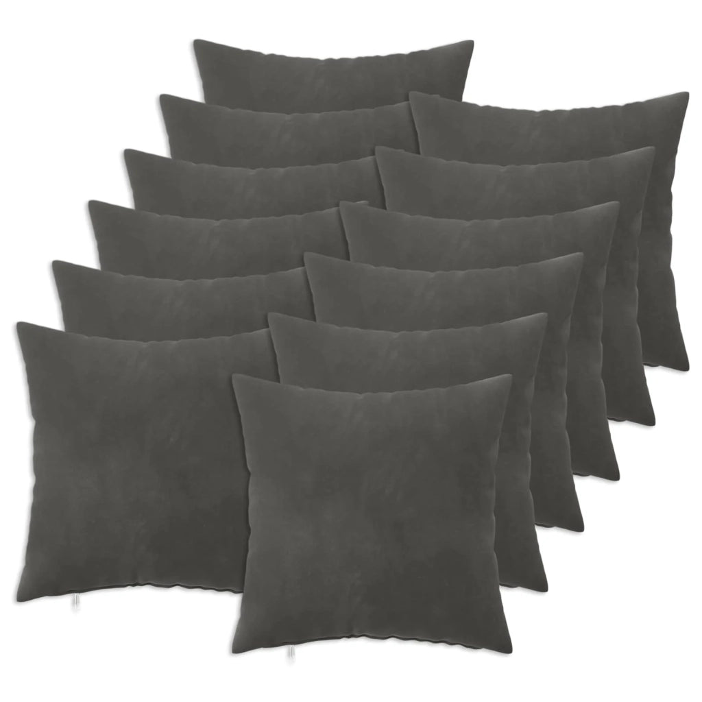 Cuscino con cuscino HEERLEN 12 pz Grigio Scuro Velluto 926931